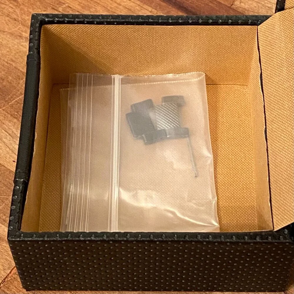 Men's GUESS Watch Gunmetal Gray Classic Rectangular Face and Steel Band with Box